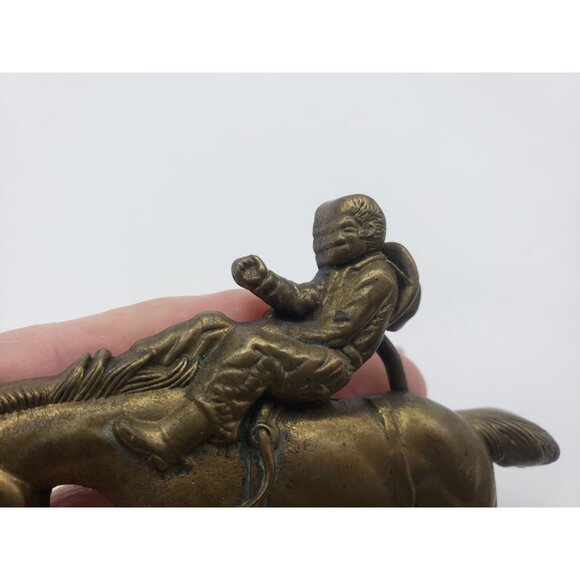 Brass Baron Buckle Cowboy Bucking Bronco Belt Buckle 1979 Taiwan - Picture 2 of 4